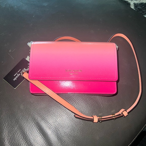 NWT Authentic Kate Spade New York Morgan Ombre Saffiano Leather Crossbody PINK!